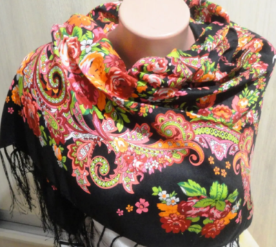 Sciarpa Tradizionale Scialle Zingaro Slavo Ucraino Babushka - Foto 9