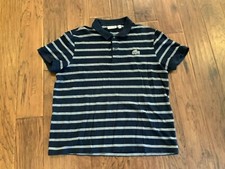 Lacoste Men Shirt Big Croc Alligator Logo Polo SZ 6 L/XL Short Sleeve Navy Blue