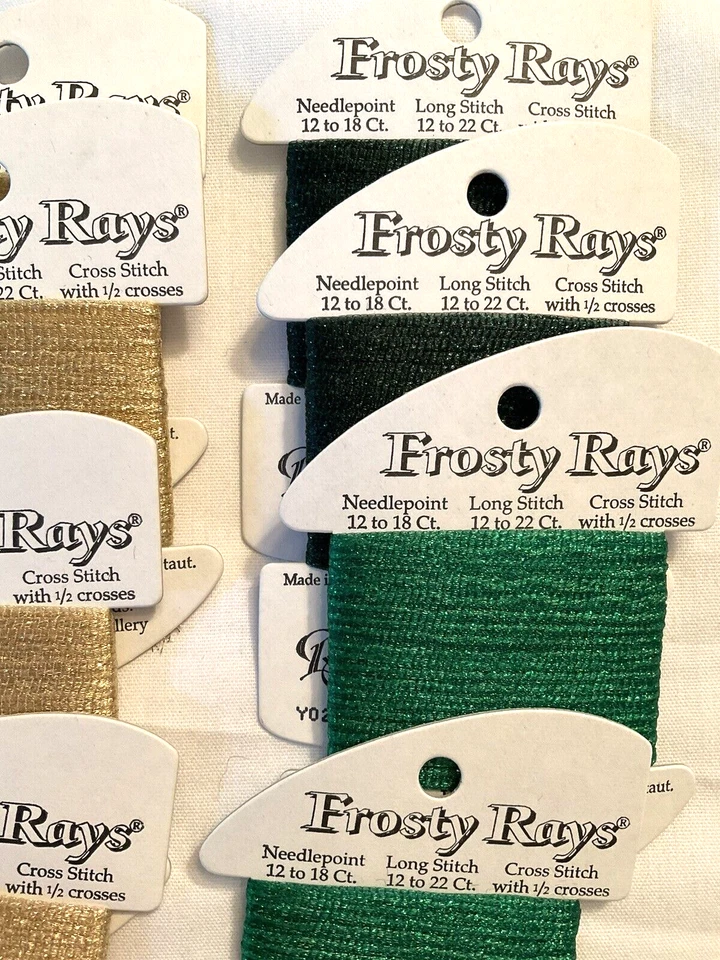 Rainbow Gallery Thread Frosty Rays Lot of 8 Four Colors Greens and Golds 5 Yds - Image 4 of 4