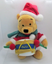 Vintage 2001 Christmas Drummer WINNIE THE POOH Bean Bag Plush Disney Store