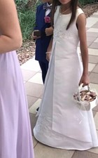 Girls Wedding Formal Party Dress Flower Girl Sz 7 Embroidery  Diamonds   