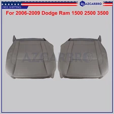 For 06-09 Dodge Ram 1500 2500 3500 Driver & Passenger Bottom Leather Seat Cover