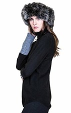 Winter Headbands Women Fox Fur Ear Warmer Headband beanie cap Fur Headband Neck