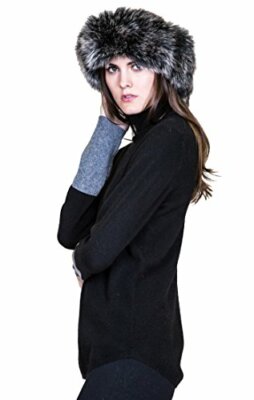 Winter Headbands Women Fox Fur Ear Warmer Headband beanie cap Fur Headband Neck 
