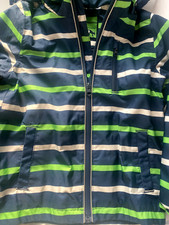 Kinderjacke gestreift Reißverschluss mit Kapuze Gr. 110 116  Second-Hand SEC1018