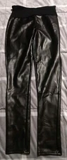 Assets By Spanx All Over Faux Leather High Rise Leggings Medium Black