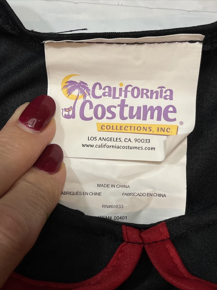 Niñas L 10-12 Rojo Negro POODLE FALDA VESTIDO, Forro Malla, Corbata para el Pelo, Cinturón 1950 LRG Foto 2 de 4