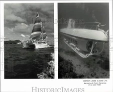 Press Photo Visitors boarding Atlantis Submarine & the submarine under water, HI