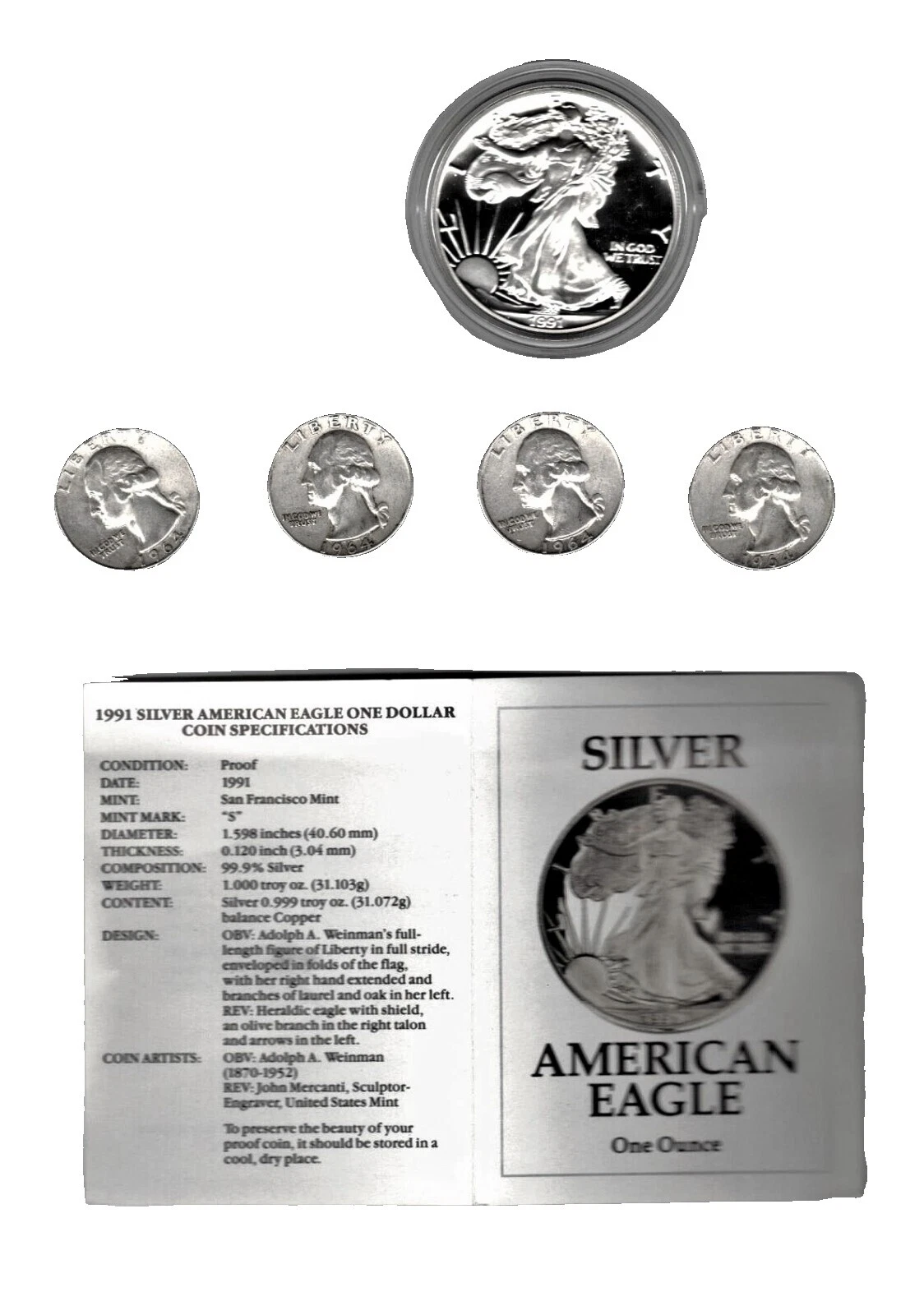 1964 moedas de prata Não Classificado