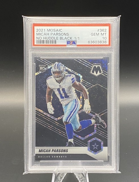 2021 Panini Mosaic Football Micah Parsons Black No Huddle 1/1 PSA 10 - Rookie RC