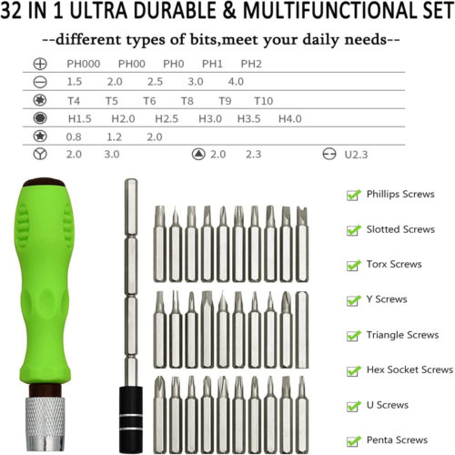 Pequeño Juego de Destornilladores de Reparación con Estuche Precisión Mini TORX Herramienta Kits Magnéticos EE. UU. - Imagen 8 de 10