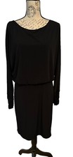Jessica Howard Black Woman’s Blouson Long Sleeve Dress Size 8 Lined Ruffled New