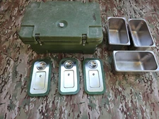 CAMBRO US Army Military Kitchen Food Carrier Container Storage 3 Pans New Seals