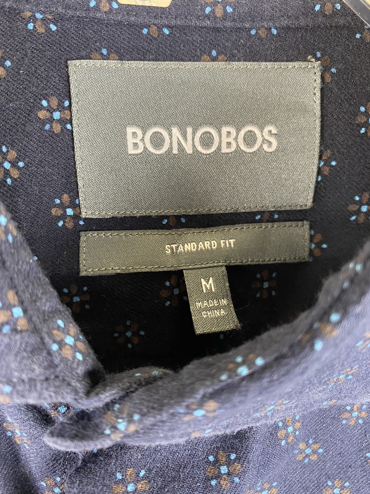 Bonobos Mens Shirt Medium Navy Blue Patterned Sta… - image 5