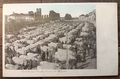CASTELFRANCO VENETO EARLY 900 MARKET SQUARE, WONDERFUL POSTCARD-67203