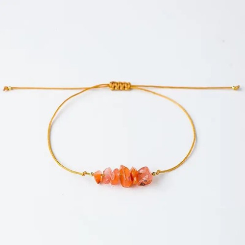 Natural Crystal Gravel Raw Stone Rope Bracelet 4 different stones to choose From - Picture 5 of 8