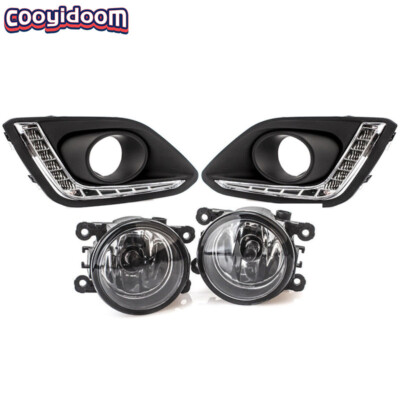 LED DRL Front Driving Lights & Fog Lamp Set With Covers For Suzuki Swift 2014-2016