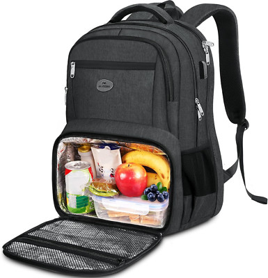 Extra Large 18'' Backpack with Cooler, USB Port, Water Resistant for Travel