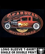 GEARHEAD MOTORWORKS SPEED SHOP HOT ROD 5 WINDOW A COUPE SKULL T-SHIRT WS541