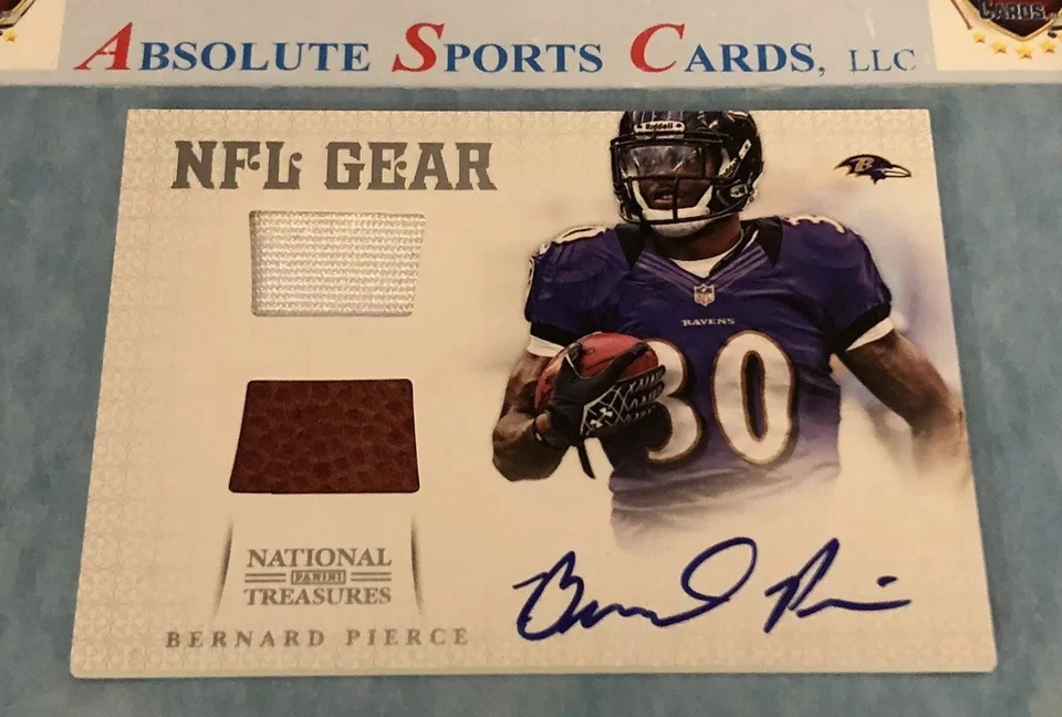 2012 National Treasures BERNARD PIERCE Rookie RC Dual Patch Auto | SP /49 Ravens - Image 2 of 4