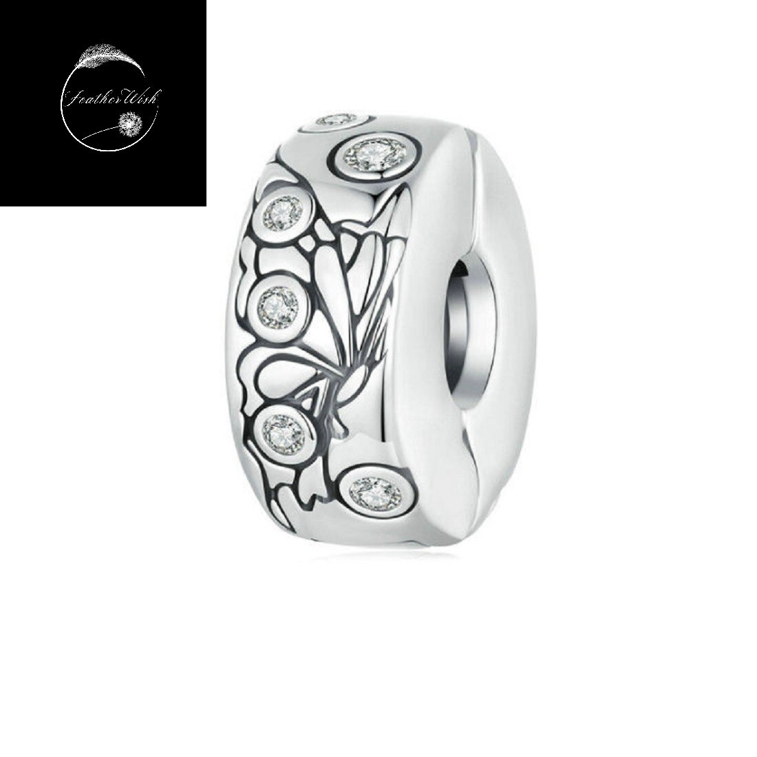 Butterfly Insect Clip Bead Stopper Charm Bracelets Genuine Sterling Silver 925