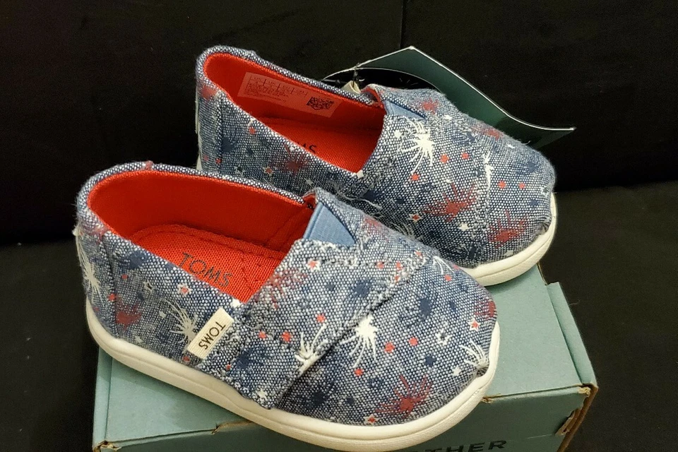 Toms Classic Cornflower Blue Chambray Brilla en la Oscuridad Fuegos Artificiales Talla T4 Foto 3 de 4