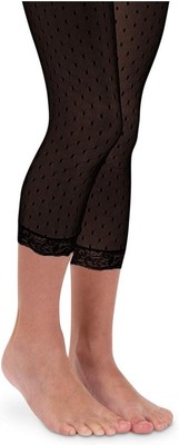 Jefferies Socks Little Girls' Dots And Frills Capri, Black, 2-4 Years