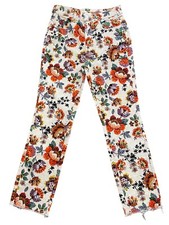 Anthropologie Jeans Sz 27 Pilcro The Cigarette Slim Floral Print Ak1117 