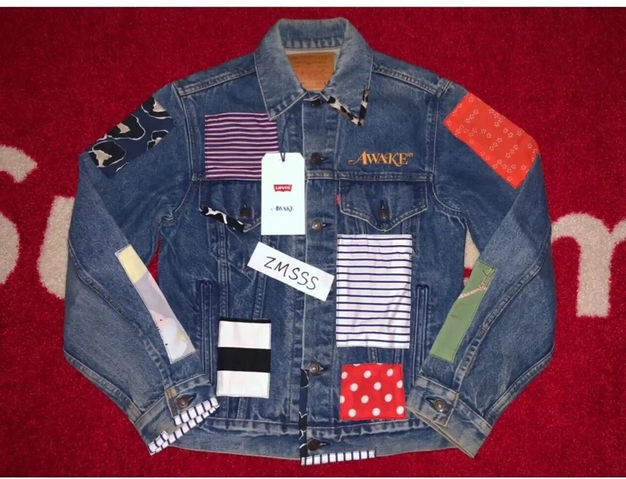 *VENTE* AWAKE x VESTE DE CAMIONNEUR LEVI’S DENIM SUPREME BOITE LOGO S S S S PETIT