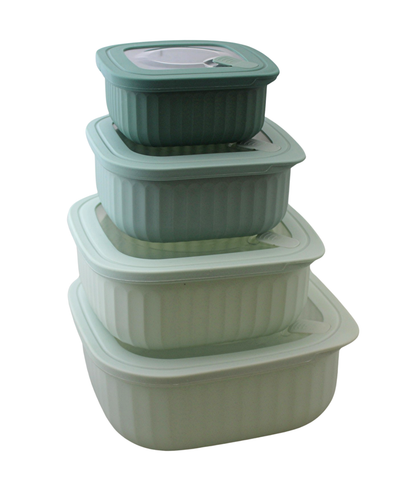 Set of 4 BPA-Free Square Food Storage Containers Vented Lids Assorted Sizes, Mic - Picture 5 of 5