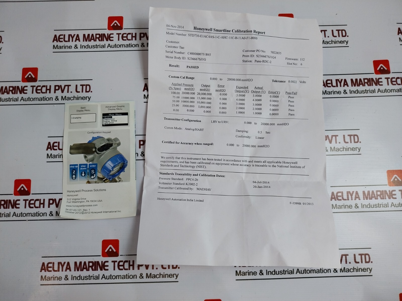 HONEYWELL STD730E1AC4AS1CAHC11CB11A0F10000 Smartline Pressure Transmitter