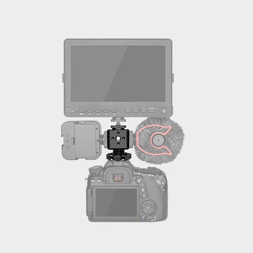 Hot Shoe Mount Adapter Cold Shoe Monitor Bracket Bracket 1/4 Arri Hole for DSLR - Picture 4 of 5