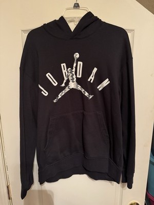 Jordan Flight MVP Graphic Fleece Pullover Black Hoodie Size Large