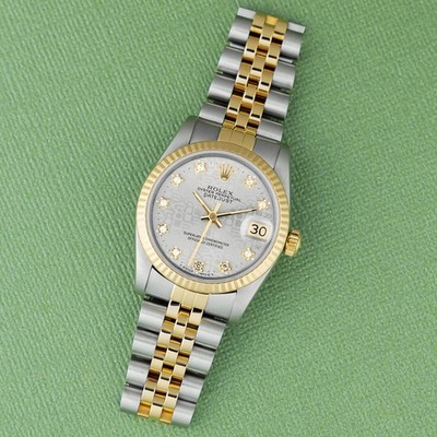 Rolex Datejust 31 68273, Yellow Gold & Steel, Silver Jubilee Diamond Dial, Ju...