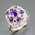 Fine Art jewelry Natural Amethyst Ring 925 Sterling Silver Size 8.5 /R445312
