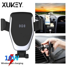 Qi Wireless Phone Charger Car Air Vent Mount Holder Fast Charge 10W Universal