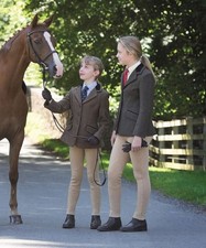 BOY OR GIRL Junior Brown TWEED show Jacket,Sz 26 Shires.Double Vent ,Pony Club