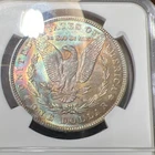1885 $1 NGC MS63 Morgan Silver Dollar Coin Vibrant Rainbow EOR Toned Beauty!