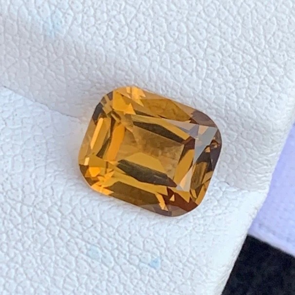 1.75 Carats Yellow Brown Tourmaline Cushion Cut Natural Afghani Loose Gemstone