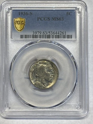 1936 S Buffalo Nickel MS63 PCGS Nice Coin!