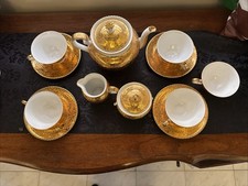 Antique Bavarian Gilded porcelain tea set