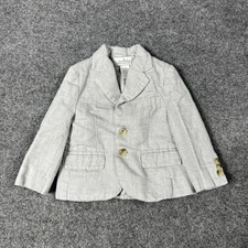 Janie and Jack Blazer Boys 18-24 Months Gray Linen Special Occasion 2 Button
