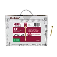 GRK Fasteners R4™ #9 x 3-1/8 Inch, Multi-Purpose Framing Screws, 1900 PCS, Rust