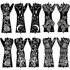 10 Sheets Henna Tattoo Stencil Kit - Temporary Tattoo Stencils for Hands and ...