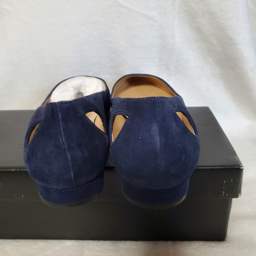 Talbots scamosciato indaco Edison tacco basso ritaglio nuovo con scatola taglia 9,5 M punta mandorla comfort - Foto 5 di 8