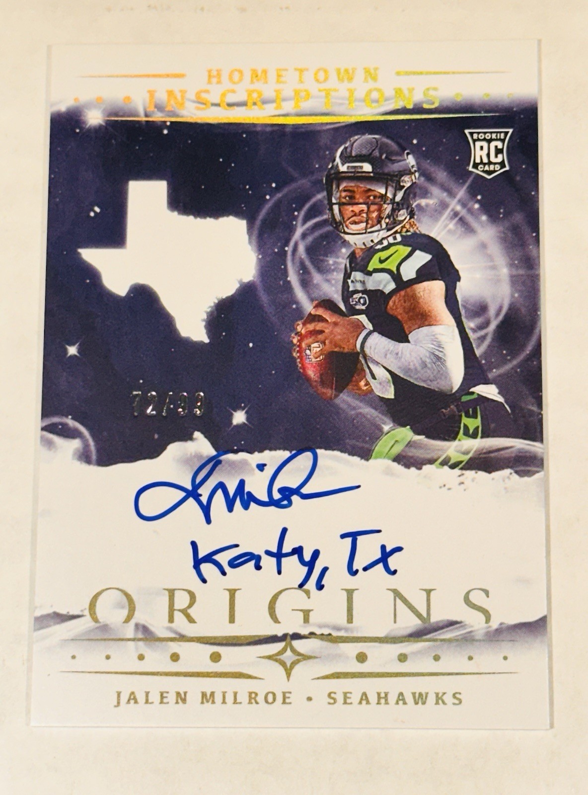 2025 Panini Origins Jalen Milroe Hometown Inscriptions Auto 72/99