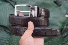 Luxury Black Real Belly Crocodile Belt Skin Leather Men's W 1.3 inch S26