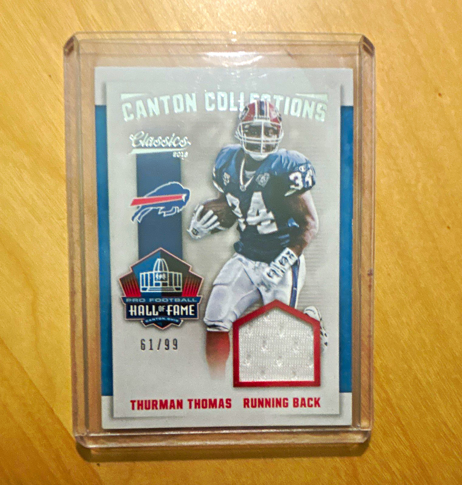 Panini 2016 Classics Thurman Thomas Bills Canton Collections Jersey #34 /99