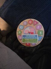 Peppa Pig 12pc Shape Sorter Clock Puzzle Learn Time, Colors Shapes New Sealed