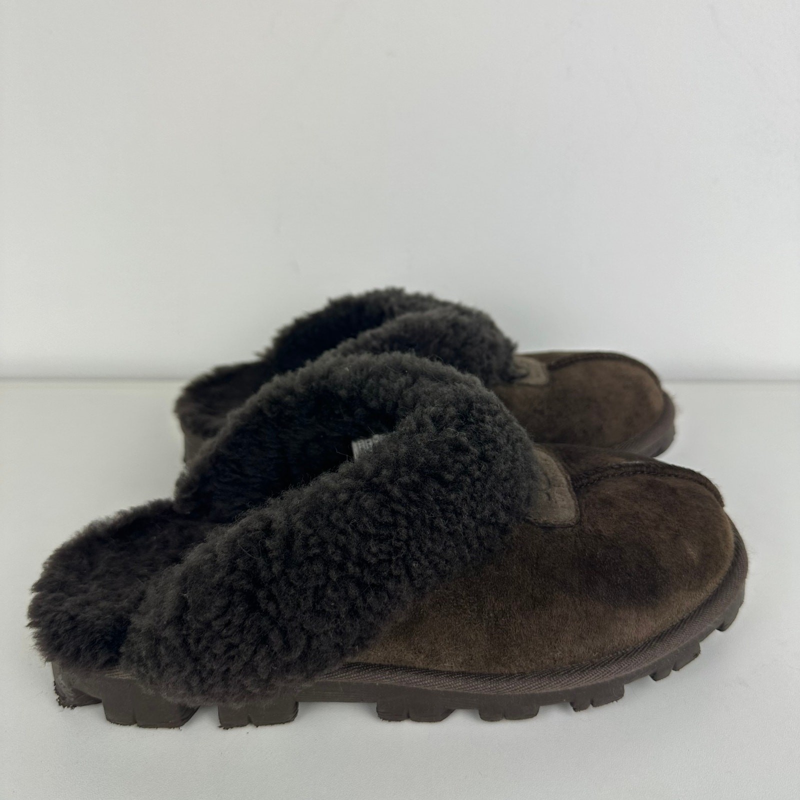 UGG Australia Womens Coquette Sheepskin Shearling Lined Brown Slipper Shoes US 5